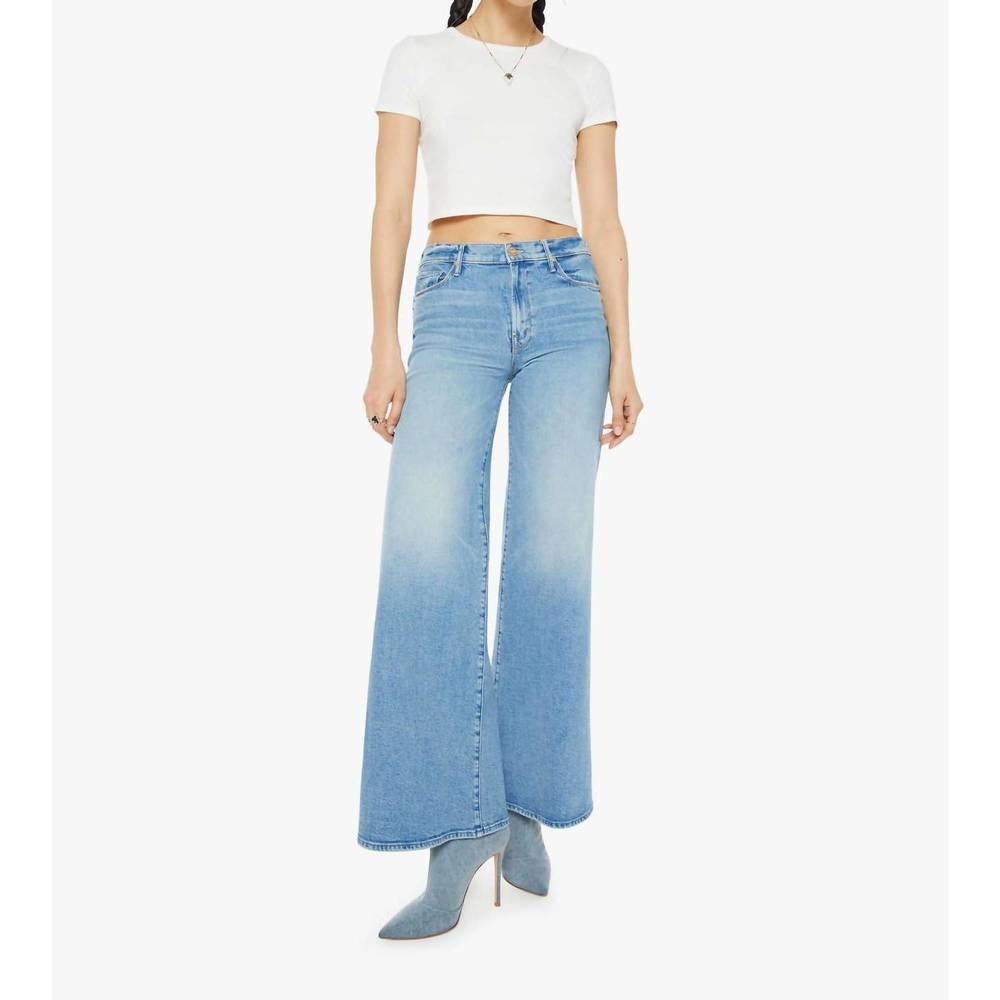 MOTHER Wide Leg Flare Jeans in Light Blue